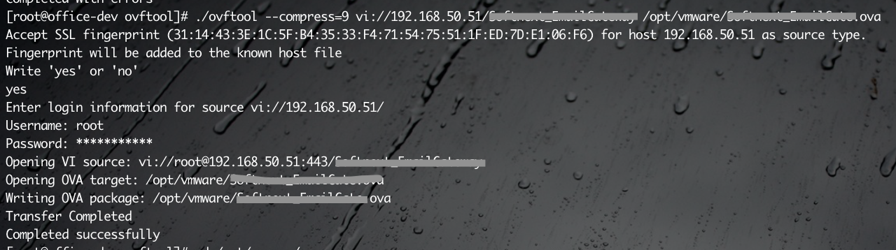 voftool 导出 ova